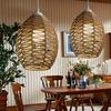 Imitação de corda de cânhamo criativo retro abajur tecido abajur lâmpadas iluminação restaurante hot pot shop homestay lustre lanterna decorativa