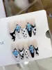 Nai Zi Puro Feito à Mão Reutilizável Estilo Europeu e Americano B298 Preto e Branco Cool Padrão de Vaca com Strass 3D Design de Borboleta Azul
