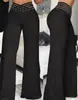 Pantalones anchos de pierna recta informales de cintura alta con cinturón hueco para mujer, de comercio exterior europeo y americano, para verano de 2023