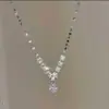 Collar Flotante con Cadena de Clavícula en Forma de Y con Colgante de Gota de Agua, Chapado en Oro de 18 Quilates sobre Plata de Ley S925 para Mujer, Cadena de Borla Escama de Pez de Alto Temperamento a la Moda