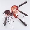 Juego de cucharas medidoras de acero inoxidable color oro rosa, báscula para hornear, cuchara para hornear con mango de madera, taza medidora con pico invertido, en stock