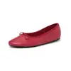 Zapatos de una sola pieza planos y redondos, versátiles para el trabajo, con lazo grande, suaves, totalmente de cuero por dentro y por fuera, para mujer, talla 42, Otoño 2026