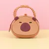 Bolsa de monedas con cremallera de silicona de dibujos animados Llavero de mano Color macarrón Mini bolsa de monedas Bolsa de almacenamiento para niños Regalo
