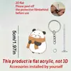 Nuevo llavero colgante de acrílico con diseño de dibujos animados lindos 2D transfronterizo, llavero estilo dibujos animados, llavero de panda de dibujos animados para amigos