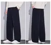 Calça Casual Tricô Padrão Junta de Bambu Vaca Outono e Inverno Solta Emagrecimento Antirrugas Macia Caimento Calça Reta Masculina
