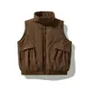 RUMENG Jaqueta Puffer Retro Japonesa com Gola Alta Marca da Moda Masculina Feminina Inverno Quente Proteção Contra Frio Penugem de Pato Branco Top Casual