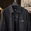 Otoño Nuevo Estilo Chino Chaqueta Camisa de Cuero Mate para Hombre Holgada Moda Versátil Tie-Dye Atractiva Manga Larga Top Tendencia