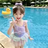 Traje de baño de una pieza de sirena para niñas Verano 2026 Estilo Nuevo Traje de baño súper lindo para bebé Niñas Traje de baño para niños