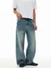Ropa de Hombre Fengshe / Nuevos Jeans Lavados de Pierna Ancha Rectos de Alta Calle Retro Americano de Marca de Moda