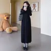Ropa de maternidad para otoño e invierno, elegante conjunto de dos piezas nuevo con chaleco holgado y vestido de maternidad