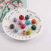 Bola redonda de cerámica blanda de 20 mm con agujero recto y taladro completo, hecha a mano, para cadena de teléfono móvil, accesorios de joyería
