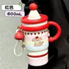Taza térmica linda de gato KT, una taza de café elegante para mujeres, con asa y popote, hecha de acero inoxidable 316