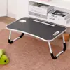 Escritorio de Computadora Plegable, Mesa Plegable para Ventana, Escritorio para Estudiante Junto a la Cama en Dormitorio, Móvil para Recámara, Antideslizante, Portavasos, Plegable