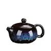 Juego de Té Jianzhan Hogareño Transmisión en Vivo de Douyin Arena Tianmu Esmalte Dorado Juego Completo Del Horno a la Tetera Xishi Una Tetera Cuatro Tazas Suministro Transfronterizo