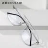 Nuevo Marco Óptico Metálico de Doble Puente Anti-Luz Azul Espejo Plano Tendencia Retro para Hombres Marco Grande para Miopía de Mujer 5031