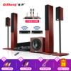 Altavoz de karaoke de madera Qisheng 5.1 para cine en casa, con Bluetooth, inalámbrico y para móvil.