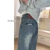 Jeans Rectos Azules Vintage para Mujer Otoño e Invierno Nuevos de Cintura Alta para Chicas Gorditas Tallas Grandes Adelgazantes Tipo Pera Pantalones Sueltos de Pierna Ancha