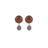 Pendientes de Ámbar Rojo de Plata de Ley S925 Yiluyin, Estilo Chino Nuevo Vintage, Simples y Versátiles, Joyería de Pendientes Redondos Zakiram