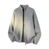 2025 Nuevo Cardigan de Punto con Cuello Alto para Otoño e Invierno Estilo Americano Holgado Perezoso Chaqueta de Punto para Hombre