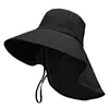 Sombrero de Pescador de Ala Ancha para Verano Transpirable con Protección para el Cuello, Sombrero de Sol para Cruzar la Frontera, Sombrero de Sol para Adelgazar la Cara