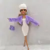Ropa para Muñeca de 30 cm Moda de Simulación Set Barbie Falda Corta Abrigo de Felpa Sombrero para Disfraz Bolsa Accesorios de Invierno