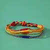Nuevo Pulsera de Nudo Vajra de Cuerda Multicolor Estilo Chino, Pulsera Tejida a Mano Joyería DIY, Pulsera de Paz Unisex Estilo Étnico