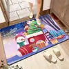 Capachos de Entrada Vermelhos de Natal Transfronteiriços, Tapetes de Banheiro Absorventes de Água e Antiderrapantes, Tapetes de Veludo Cristal Festivos e Resistentes a Manchas para Casa