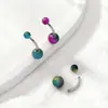 Aliexpress Transfronterizo Anillo para el Ombligo Pintura Arrugada Colorido Plegado Ombligo Piercing Corporal Uña Joyería para el Ombligo Piercing