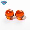 Huagang Gema Cuenta Redonda Zircón Rojo Anaranjado Piedra Desnuda Cuenta de Luz Esférica Rojo Anaranjado Juego de Gema Artificial Joyería Cuentas Dispersas