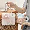 Taza de cerámica creativa con dibujos animados y tapa para el hogar, la oficina, la pareja, regalo, color de alta calidad, regalo, estilo Ins