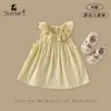 Vestido para Menina 2026 Verão Novo Estilo Bebê Menina Cor Sólida Sem Mangas Longo Vestido de Bebê Vestido Princesa