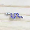 Brinco de liga de titânio F136 com zircônia em formato de cobra G23 titânio rosca interna zircônia lip ring piercing de língua cabeça de joia perfurante
