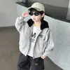 2069 Conjunto de Dos Piezas con Sudadera para Niños Primavera y Otoño 2026 Nueva Chaqueta Cardigan Estilo Coreano de Otoño para Niños Pequeños