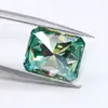 Piedra Suelta de Moissanita Azul Biselada Rectangular Cara de Anillo de Moissanita Azul Octagonal Pequeña Piedra Suelta Wholesale de Gemas de Wuzhou