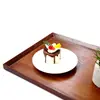 Bandeja de Madera Nueva para Sala de Estar, Bandeja de Té con Bordes Biselados, Plato Rectangular Largo de Madera para Hotel