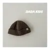 Sombrero de Lana para Bebé Nuevo de Primavera Ins Coreano Sombrero Melón Tejido Fino Estilo Retro Occidental Gorro Pulóver para Niños para Hombre