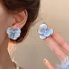 Pendiente de Clip para Oreja con Disco de Espiral para Mosquitos de Perla, Femenino, Suave, Pendientes Perforados, Exquisito, Pequeño, Flor, Pendientes de Clip de Alta Gama
