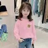 Algodão Puro Roupa Infantil Tops Manga Longa Camiseta Branca para Meninas Bebê Primavera e Outono Novo Estilo Moda Infantil Camiseta Básica t