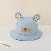 Gorro de bebé primavera y otoño fino lindo oso sombrero de pescador niños y niñas protección solar sombrero de cubo viaje verano
