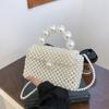 Nova Bolsa de Ombro Artesanal 2025 Bolsa Transversal Portátil Bolsa de Pérola de Alta Qualidade Bolsa Quadrada Mini Feminina