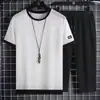 Nuevo Conjunto Casual de Verano Simple Estilo Ins de Manga Corta Pantalones de Cinco Puntos Estilo Harajuku para Hombre Moda Tendencia Estilo Japonés