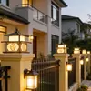 Lámpara de patio, lámpara solar para pilar de villa, lámpara para pilar de puerta y pared, lámpara de pilar a ambos lados de la entrada, lámpara de paisaje para jardín