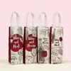 Bolsa de Vino Beige Estampada Bolsa de Vino Impermeable Bolsa para Llevar al por Mayor Portátil Bolsa para Regalo de Fiesta Bolsa de Empaque para Vino Tinto