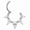 Anillo de nariz de titanio F136 incrustado con circón brillante para mujer, joyería para piercing corporal de titanio G23, disponible al por mayor