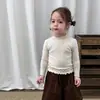 Ropa infantil ZheLi, camiseta de manga larga para niñas, nuevo estilo de otoño, top infantil con volantes, ropa de bebé Clase A