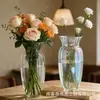 Jarrón de cristal con forma de trompeta, decoración de mesa transparente de alta gama, arreglo floral para sala de estar, recipiente hidropónico simple para flores frescas