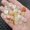 Xinjiang Hotan Jade de Seda Dorada Forma de Corazón Piedra Suelta Corazón Flor de Durazno Pulsera Collar Pendientes Pasador Accesorios Cuentas