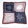 Lenço Retrô Artístico com Blocos de Cor Espinha de Peixe Paisley Novo Lenço Quadrado Criativo Lenço Decorativo de Pescoço Lenço Respirável Feminino