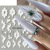 Adesivos de nail art novos transfronteiriços ins relevo 5D tridimensionais flor flor branca rosa azul adesivos de unha flor atacado
