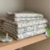Corea del Sur Algodón de Ganso Cubierta de Cama Juego de Tres Piezas Lavable a Máquina Algodón de Doble Cara Acolchado Sábana de Cama Acolchada Manta Universal para Todas las Estaciones